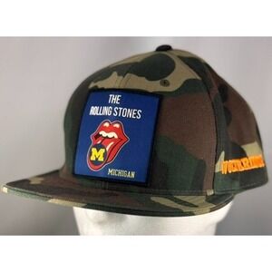 Rolling Stones x Michigan Wolverines NCAA Camo Hat KB Ethos Fitted 7 5/8